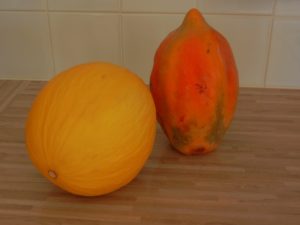 Melone und Papaya